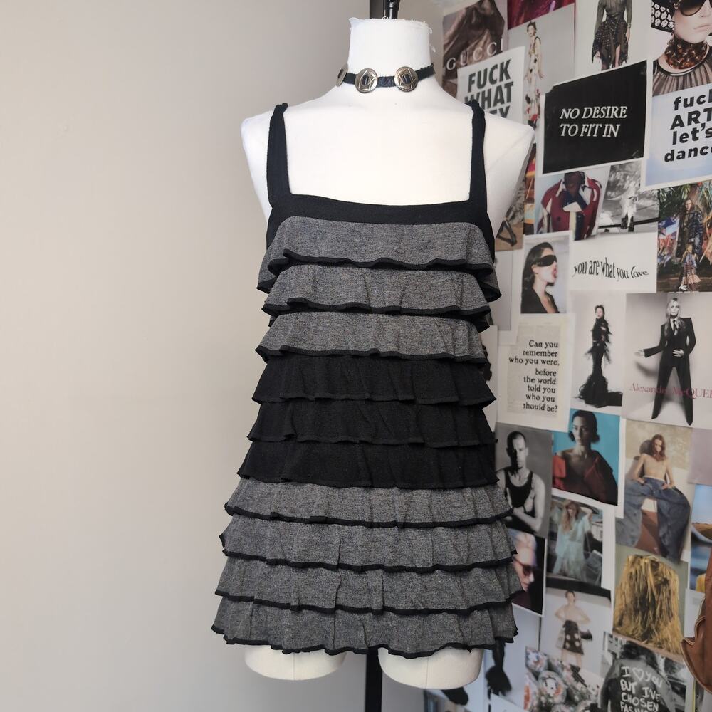Tiered Ruffle Sleeveless Tunic Top Dress